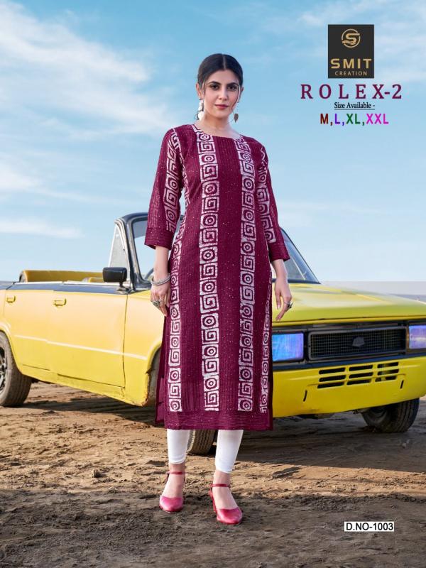 Smit Rolex 2 Fancy Chanderi Designer Kurti Collection